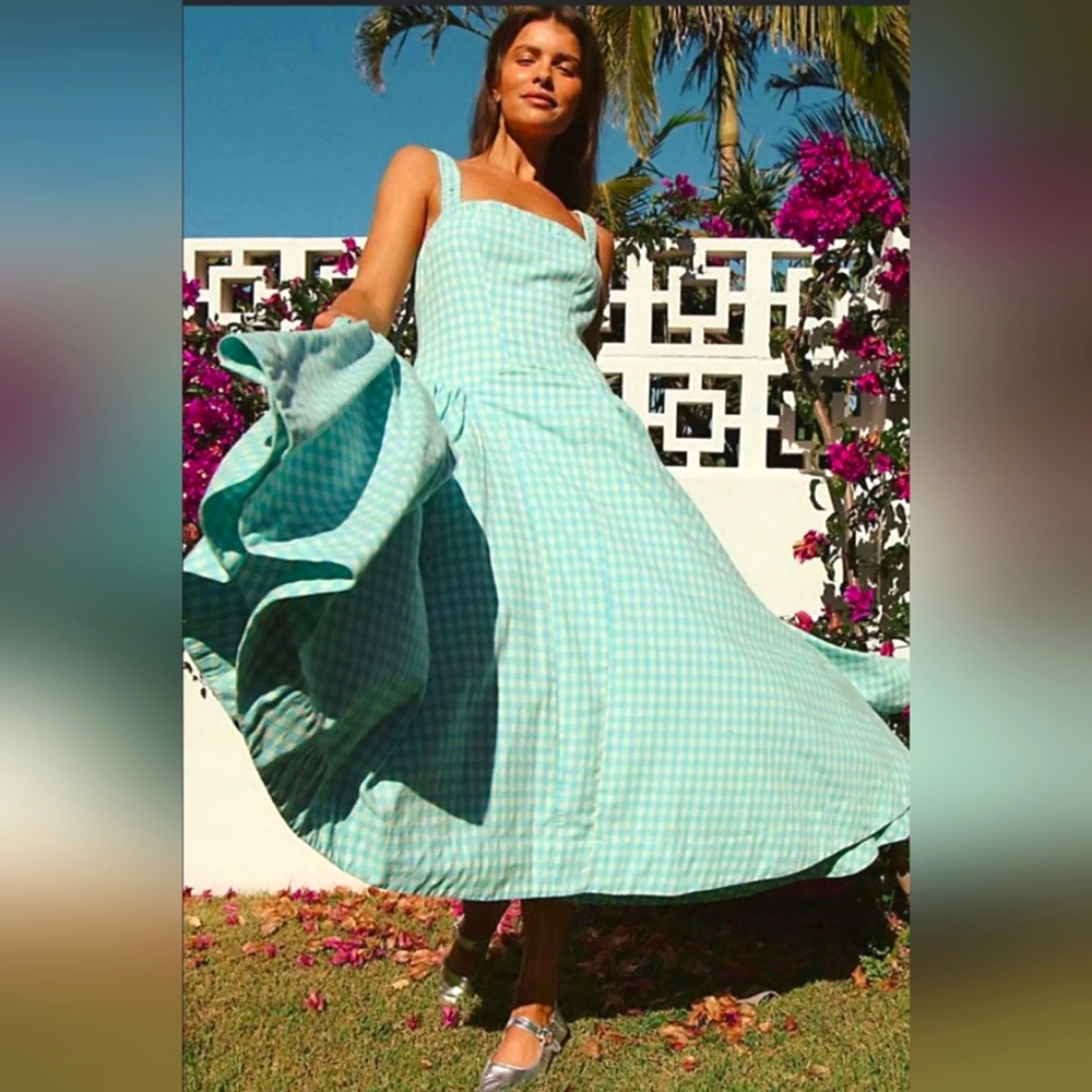 NEW Free People Sammi Gingham Midi Dress